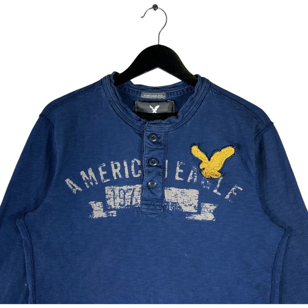 American Eagle Patch Spell Out Henley Long Sleeve - image 2